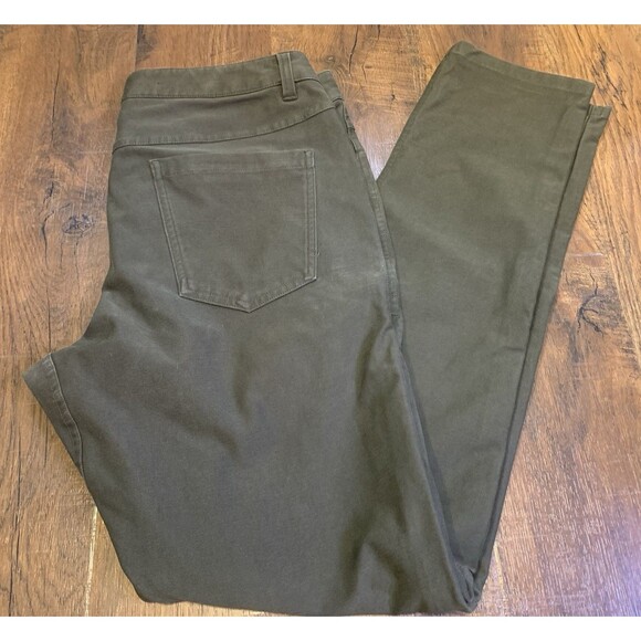 Lululemon Mens Green ABC Slim Tech Canvas Hiking Outdoor Pants Size 34 X 32 - Picture 1 of 6